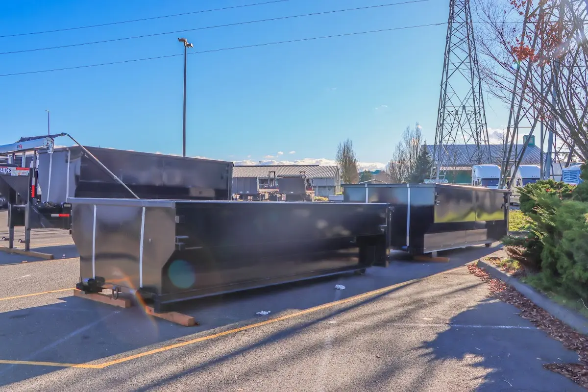 Roll-off dumpster ready for waste disposal at job site for Construction Dumpster Rental in El Cerrito